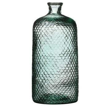 Natural Living Bloemenvaas Scubs Bottle - helder geschubt transparant - glas - D18 x H42 cm - Vazen