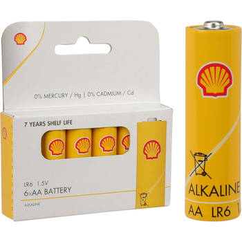 Shell Batterijen Penlite - AA type - 6x stuks - Alkaline - Penlites AA batterijen