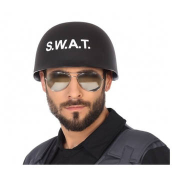 S.W.A.T. politie verkleed helm zwart voor volwassenen - Verkleedhoofddeksels
