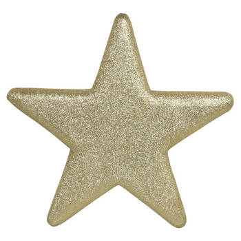 1x Grote gouden glitter sterren kerstversiering/kerstdecoratie 25 cm - Hangdecoratie