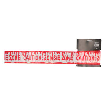 Markeerlint/afzetlint - Caution: Zombie Zone - 9M - rood/wit - kunststof - Markeerlinten