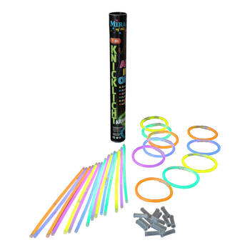 Glow in the dark sticks - 25x sticks van 20 cm - multi kleuren breaklights - Verkleedsieraden