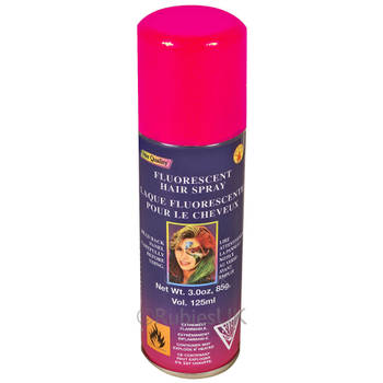 Haarverf/haarspray - neonrood - spuitbus - 125 ml - Carnaval - Verkleedhaarkleuring