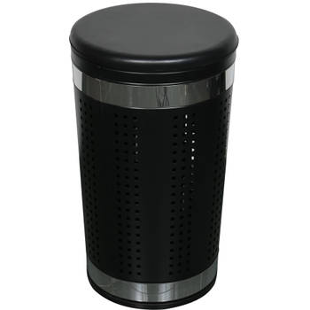 MSV Wasmand Dubai - rvs metaal - zwart - 46 liter compartiment - 35 x 60 cm - Wasmanden