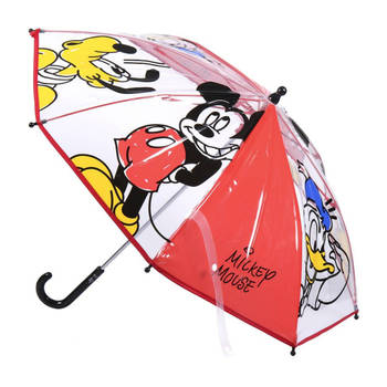 Disney Mickey Mouse paraplu - rood - D66 cm - voor kinderen - Paraplu's