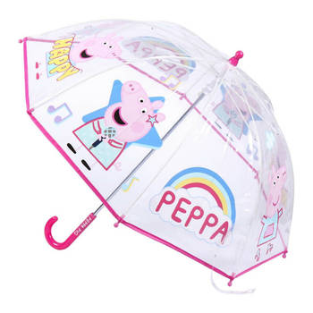 Disney Peppa Pig paraplu - transparant/roze - D71 cm - voor kinderen - Paraplu's