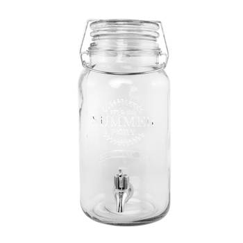 Chaks Drank dispenser/limonadetap - met tapje - 4 liter - glas - H30 x D20 cm - Drankdispensers