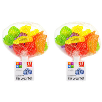 Jedermann IJsblokjes - 30x - fruitvormpjes - kunststof - herbruikbaar - IJsblokjesvormen