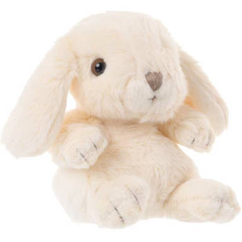 Bukowski pluche konijn knuffeldier - wit - zittend - 15 cm - Knuffel huisdieren