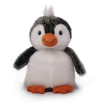 Inware pluche pinguin knuffeldier - grijs/wit - staand - 16 cm - Knuffel zeedieren