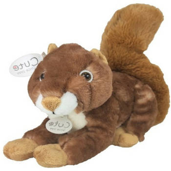 Inware pluche eekhoorn knuffeldier - rood/bruin - zittend - 25 cm - Knuffel bosdieren