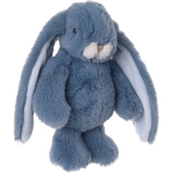 Bukowski pluche konijn knuffeldier - blauw - staand - 22 cm - Knuffel huisdieren
