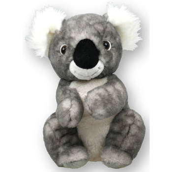 Inware pluche koala beer knuffeldier - grijs - zittend - 22 cm - Knuffel boederijdieren