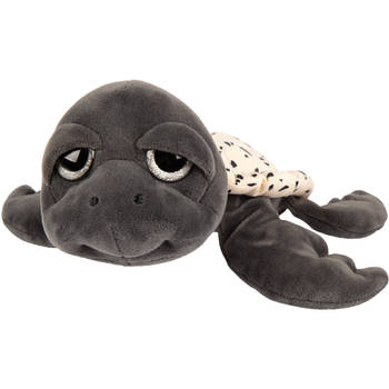 Suki Gifts pluche zeeschildpad Jules knuffeldier - cute eyes - donkergrijs - 24 cm - Knuffel zeedieren