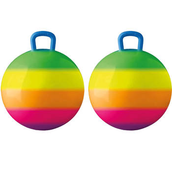 Summer Play Skippybal - 2x - regenboog - 50 cm - buitenspeelgoed voor kinderen - Skippyballen