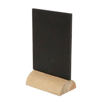 Chaks Mini krijtbordjes/schrijfbordjes - op houten voet - zwart - 8 cm - Krijtborden