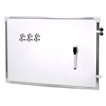 Magnetisch whiteboard met marker/ophanghaak magneten - 60 x 40 cm - Whiteboards