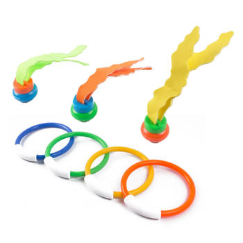 Set van 7x stuks gekleurd zeewier zwembad speelgoed - Duikspeelgoed