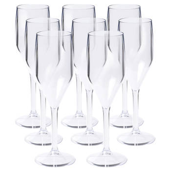 DEPA Champagneglas - 12x - transparant - onbreekbaar kunststof - 150 ml - Champagneglazen