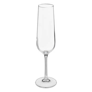 Secret de Gourmet Champagneglazen set Lena - doosje 6x stuks - chique transparant glas - 20 CL - Champagneglazen