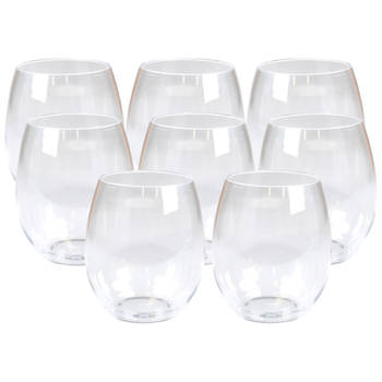 Depa Drinkglas - 8x - transparant - onbreekbaar kunststof - 390 ml - Drinkglazen
