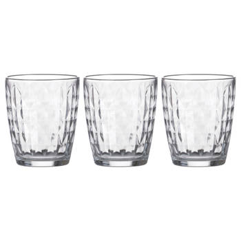 LAV water/drinkglazen Artemis - gedecoreerd glas - 3x stuks - 340 ml - Drinkglazen