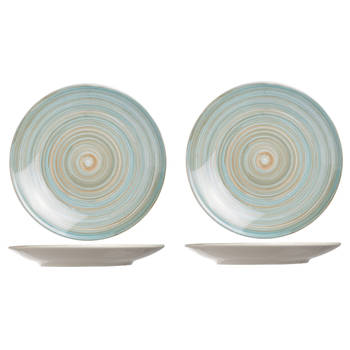 2x stuks diner bord Turbolino blauw 27 cm - Ontbijtborden