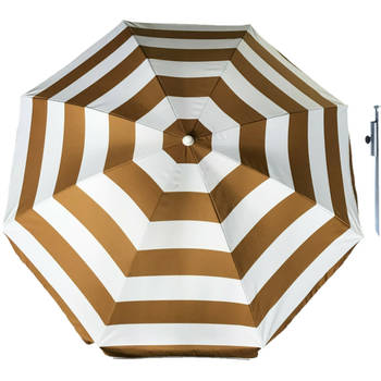 Parasol - Goud/wit - D160 cm - incl. draagtas - parasolharing - 49 cm - Parasols