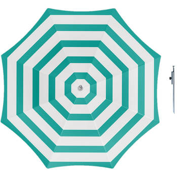 Parasol - Groen/wit - D160 cm - incl. draagtas - parasolharing - 49 cm - Parasols