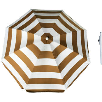 Parasol - Goud/wit - D140 cm - incl. draagtas - parasolharing - 49 cm - Parasols