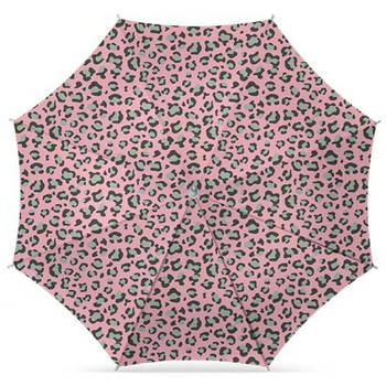 Parasol - luipaard roze print - D160 cm - UV-bescherming - incl. draagtas - Parasols