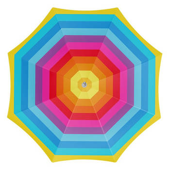 Parasol - regenboog - gestreept - D200 cm - UV-bescherming - incl. draagtas - Parasols