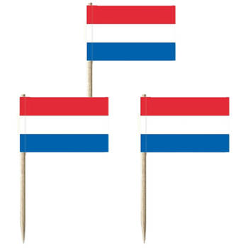 Depa Cocktailprikkers - vlag Nederland - 100x stuks - 7 cm - Cocktailprikkers