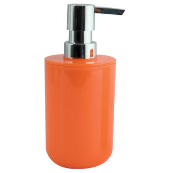 MSV Zeeppompje/dispenser Porto - PS kunststof - oranje - 7 x 16 cm - 260 ml - Zeeppompjes