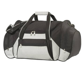 Reistas/weekendtas/sporttas model Iceland - 60 x 33 x 29 cm - 3 vakken - grijs/zwart - Reistas (volwassen)