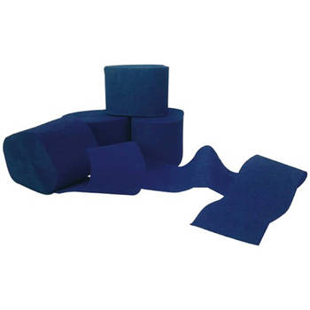 Haza Crepe papier rol - 3x - navy blauw - 200 x 5 cm - brandvertragend - Crepepapier