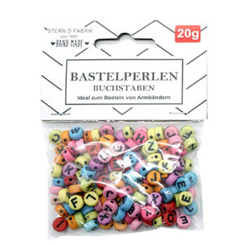 Stern Fabric Letterkralen - 160x - gekleurd - 6 mm - kunststof - alfabet knutselkralen - Kralenbak