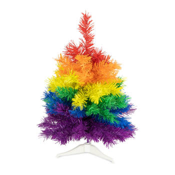 R en W kunst kerstboom klein - regenboog kleuren - H45 cmAƒÆ’A¢a‚¬A¡AƒaEsA‚A - kunststof - Kunstkerstboom