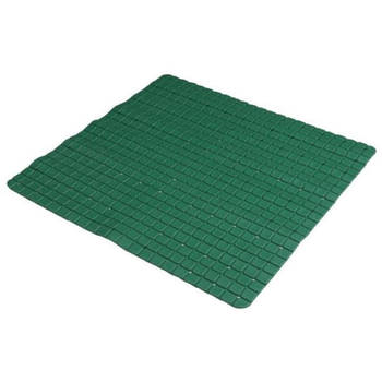 Urban Living Badkamer/douche anti slip mat - rubber - voor op de vloer - groen - 55 x 55 cm - Badmatjes
