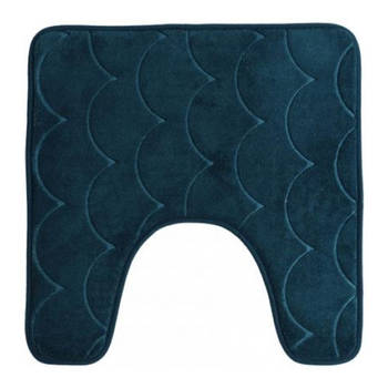 Urban Living Badkamerkleedje/wc badmat tapijt - memory foam - donkerblauw - 49 x 49 cm - Badmatjes