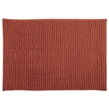 MSV Badkamerkleed/badmat tapijtje voor op de vloer - terracotta - 40 x 60 cm - Microvezel - Badmatjes