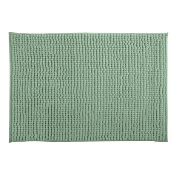 MSV Badkamerkleed/badmat tapijtje voor op de vloer - groen - 40 x 60 cm - Microvezel - Badmatjes