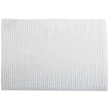MSV Badkamerkleed/badmat voor op de vloer - ivoor wit - 40 x 60 cm - Microvezel - Badmatjes