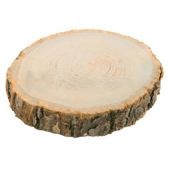 Chaks Kaarsenplateau boomschijf met schors - hout - D26 x H4 cm - rond - Kaarsenplateaus