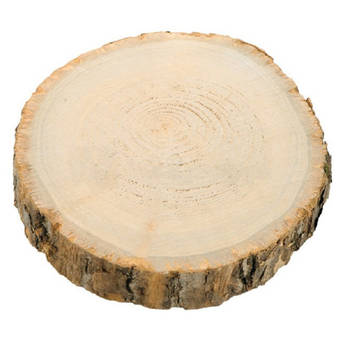 Chaks Kaarsenplateau boomschijf met schors - hout - D17 x H2 cm - rond - Kaarsenplateaus
