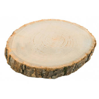 Chaks Kaarsenplateau boomschijf met schors - hout - D30 x H2 cm - rond - Kaarsenplateaus