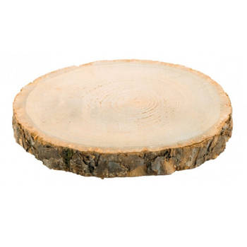 Chaks Kaarsenplateau boomschijf met schors - hout - D24 x H2 cm - rond - Kaarsenplateaus
