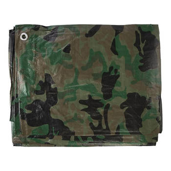 Afdekzeil/dekzeil - camouflage - waterdicht - 90 gr/m2 - 240 x 300 cm - Afdekzeilen