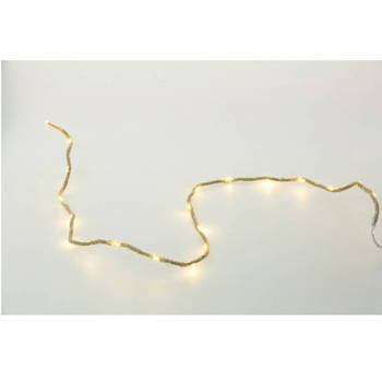 Chaks Lichtsnoer/lichtverlichting - jute - warm wit - 160 cm - touwverlichting - Lichtsnoeren