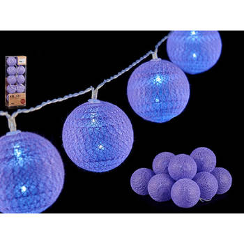 Krist+ verlichting snoer - 10 bollen - lila paars - 150 cm- batterij - Lichtsnoeren